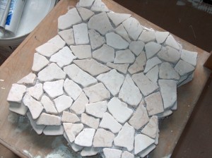 En slags marmorlignende mosaikk